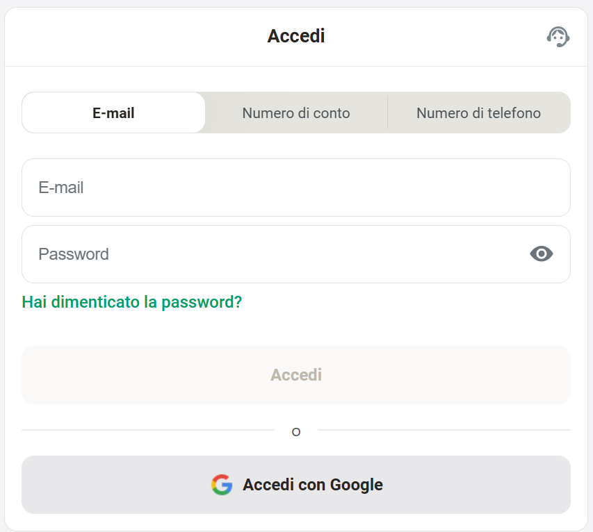 Royalsea login form in Italy